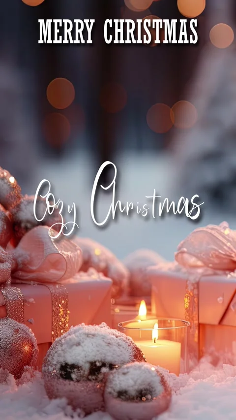 Modern Cursive Text Animation Happy Christmas Saying Cozy Christmas Stock Footage 292497480