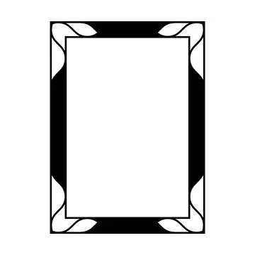Modern curved corner rectangle border frame vector illustration. 库存插图