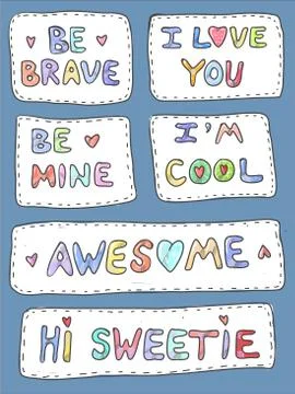 Modern cute colorful patch set on white background. Fashion patches of Stock Illustration