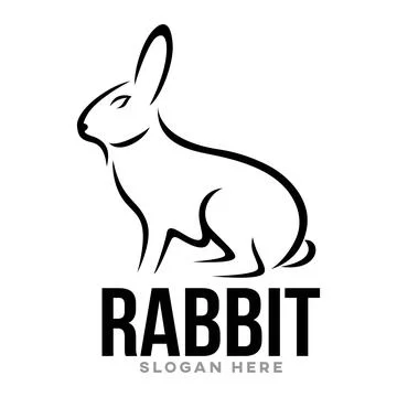 Modern cute rabbit logo. Vector illustration Stock Illustration