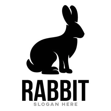 Modern cute rabbit logo. Vector illustration Illustrazione stock