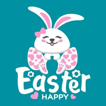 Modern cute rabbit logo. Vector illustration Stock Illustration