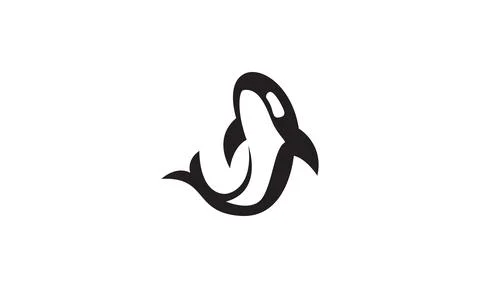 Modern cute shape orca whale logo vector icon illustration design Stock Illustration