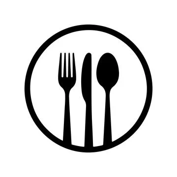 Modern Cutlery Circle Logo Stock Illustration
