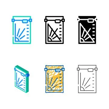 Modern cutting table sewing color icon vector Stock Illustration