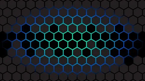 Modern Cyan Hexagon Grid Texture Stock Illustration