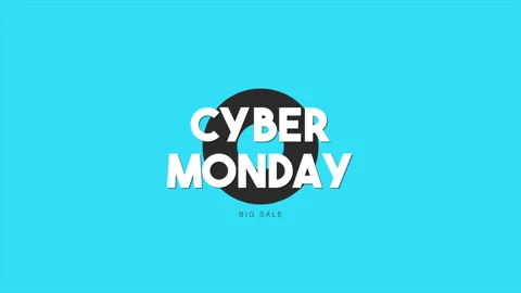 Modern Cyber Monday text with black ring on blue gradient 動画素材 249366125