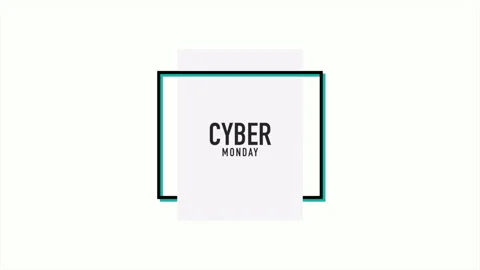 Modern Cyber Monday text in frame on white gradient Видео 249366009