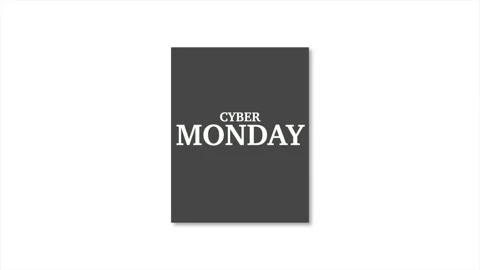 Modern Cyber Monday text in frame on white gradient Video stock 253874489