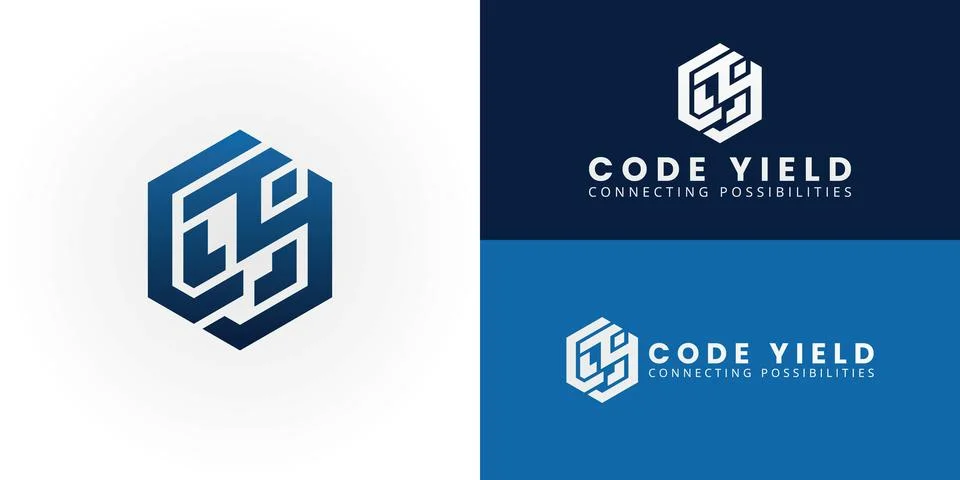 Modern CY's initial logo for software development Stock Illustration