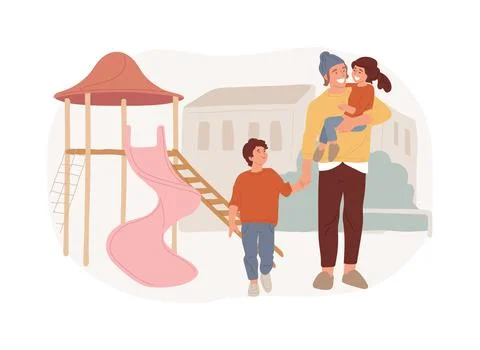 Modern dads isolated concept vector illustration. Stock Illustration
