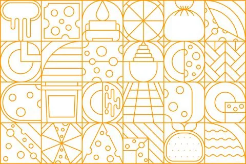 Modern dairy cheese geometric pattern Stockillustratie
