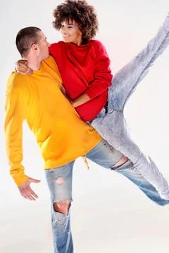 Modern dancers in studio. Stock-Fotos