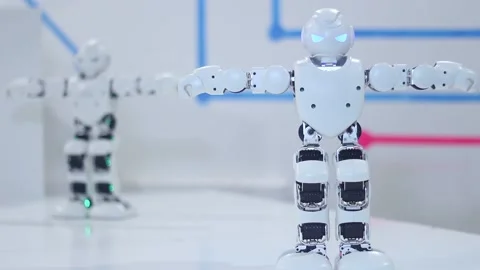 Modern dancing robot Stock Footage 88273228