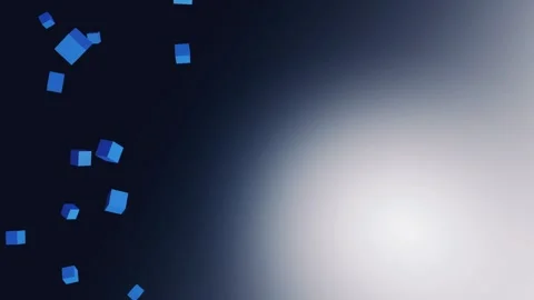 Modern dark abstract background with moving up blue cubes. Blank space 3D design Video stock 258773567