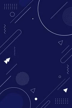 Modern Dark Blue Abstract Geometric Background with Minimalist Line Art Desig Stock Illustration