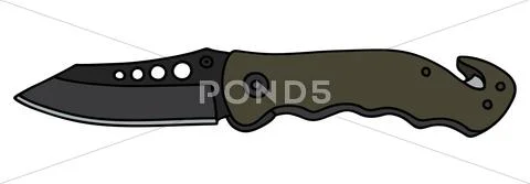 Modern dark clasp knife Stock Illustration