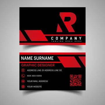 Modern Dark Creative and Clean Business Card Template Stock Illustration