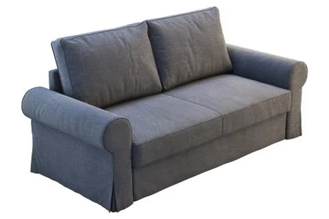 Modern dark gray fabric sofa. 3d render Stock Illustration