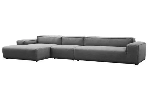 Modern dark gray fabric sofa. 3d render Stock Illustration