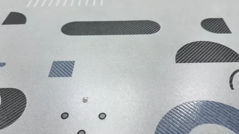 Modern dark grey ceramic tile with embossed palm leaf pattern. Stock Footage 331120158