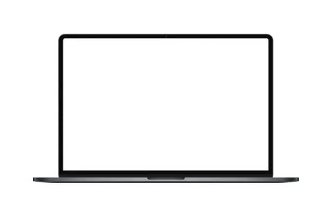 Modern dark metal thin frame laptop isolated, realistic notebook or ultrabook Illustrazione stock