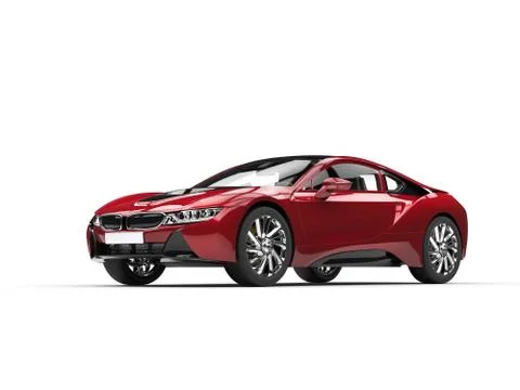 Modern dark red supercar - studio shot Stock Illustration