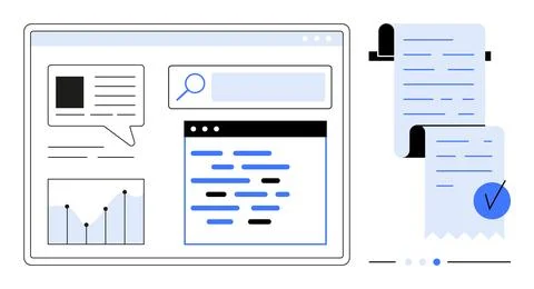 Modern Data Analysis with Interface Elements Including Graphs, Reports, and.. イラスト素材