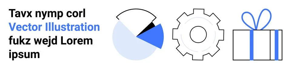 Modern Data Analysis, Workflow Gear, and Gift Conceptual Representation 스톡 일러스트