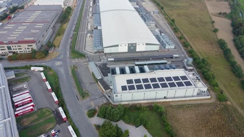 Modern Data Center Campus Aerial View Stock Footage 342184985