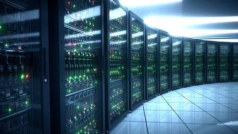 Modern data center. Cloud computing.Mining farm.8k Stock Footage