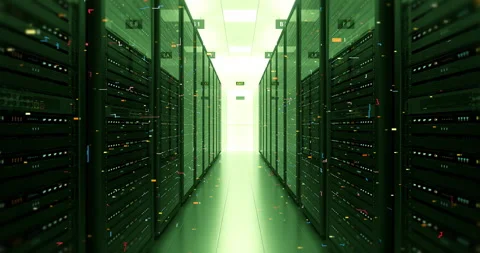 Modern Data Center Environment Computer Racks All Around 4K. Stock Footage 326815994
