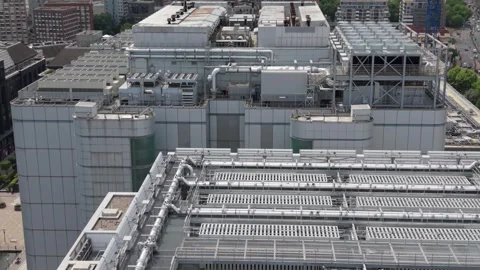 Modern Data Center Rooftop Infrastructure Overview Stock Footage 339053030