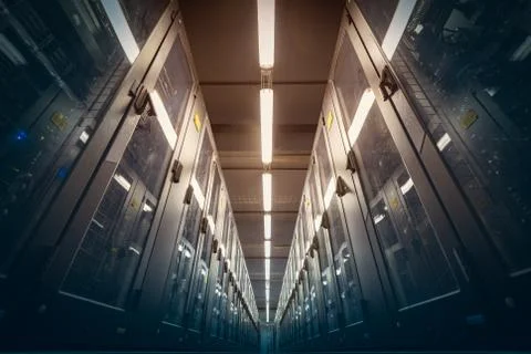 Modern data center room. Stock Photos