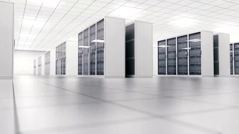 Modern Data Center With Rows of Server Racks Stock Footage 290153046