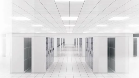 Modern Data Center With Rows of Server Racks Stock Footage 290153229