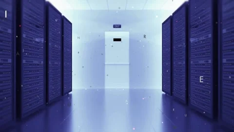 Modern Data Center With Rows of Server Racks Stock Footage 290153410