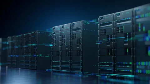 Modern Data Center with Server Racks Stock Footage 278069794