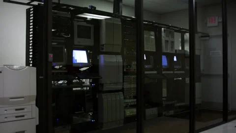 Modern Data Center Server Racks Stock Footage 345713082