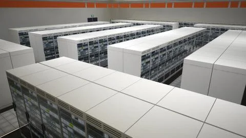 Modern Data Center Server Room Stock Illustration