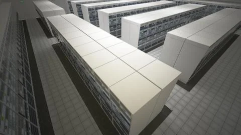 Modern Data Center Server Room Stock Illustration