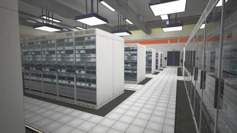 Modern Data Center Server Room Stock Illustration