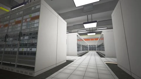 Modern Data Center Server Room Stock Illustration