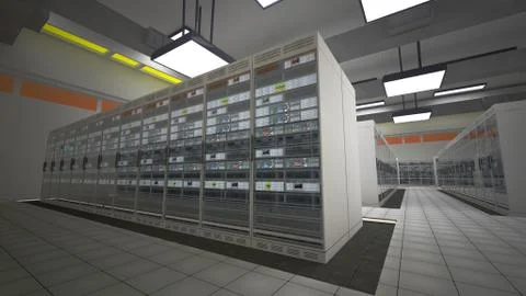 Modern Data Center Server Room Stock Illustration