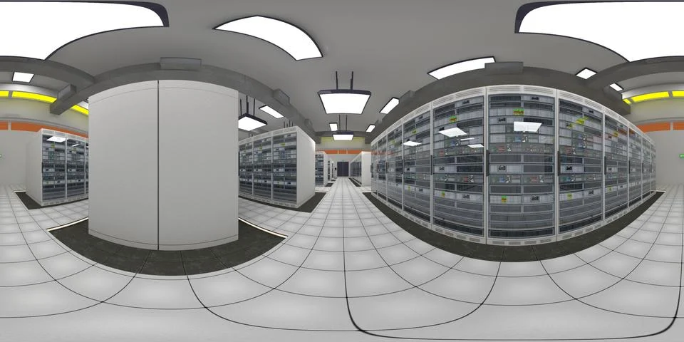 Modern Data Center Server Room VR360 Stock Illustration