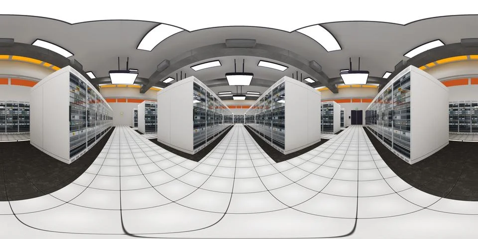 Modern Data Center Server Room VR360 Stock Illustration