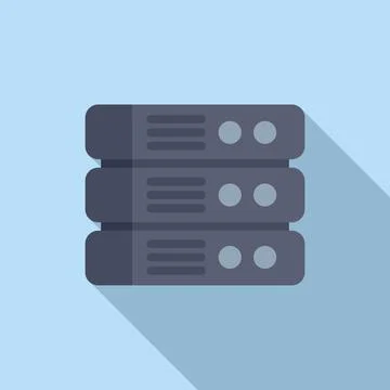 Modern data center servers flat icon Stock Illustration