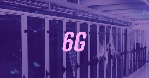Modern data center showcasing advanced 6G technology infrastructure and Stock Photos