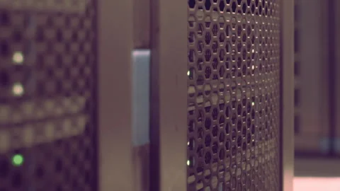 Modern Data Center With Sleek Servers and Advanced Technology in Operation Stock Footage 347057962