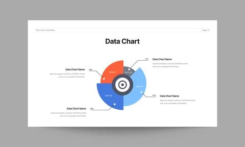 Modern Data Chart Presentation Template Illustrazione stock